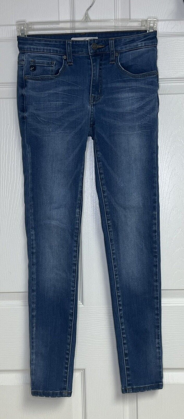 KanCan Juniors' Size 3 w25 Blue Denim Distressed Ankle Skinny Jeans